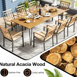 Tangkula 9 Pieces Patio Dining Set