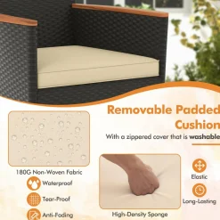 Tangkula 5 Pieces Patio Dining Table Set for 4