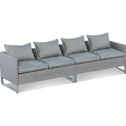 Tangkula 2 Pieces Patio Furniture Sofa Set, Patiojoy Wicker Conversation Set with Cushions and Sofa Clips