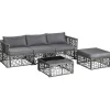 Tangkula 5 Pieces Patio Furniture Set, Patiojoy All Weather Heavy Duty Outdoor PE Rattan (Grey)