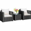 Tangkula 3 Pieces Patio Furniture Set