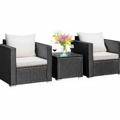 Tangkula 3 Pieces Patio Furniture Set
