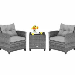 Tangkula 3 Pieces Patio Furniture Set