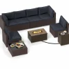 Tangkula 12 Pieces Patio Furniture Set with 32” Fire Pit Table and Propane Tank Cover