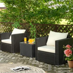 Tangkula 3 Pieces Patio Furniture Set