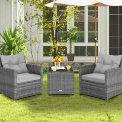 Tangkula 3 Pieces Patio Furniture Set