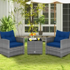 Tangkula 3 Pieces Patio Furniture Set