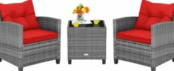Tangkula 3 Pieces Patio Furniture Set