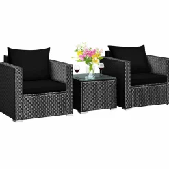 Tangkula 3 Pieces Patio Furniture Set