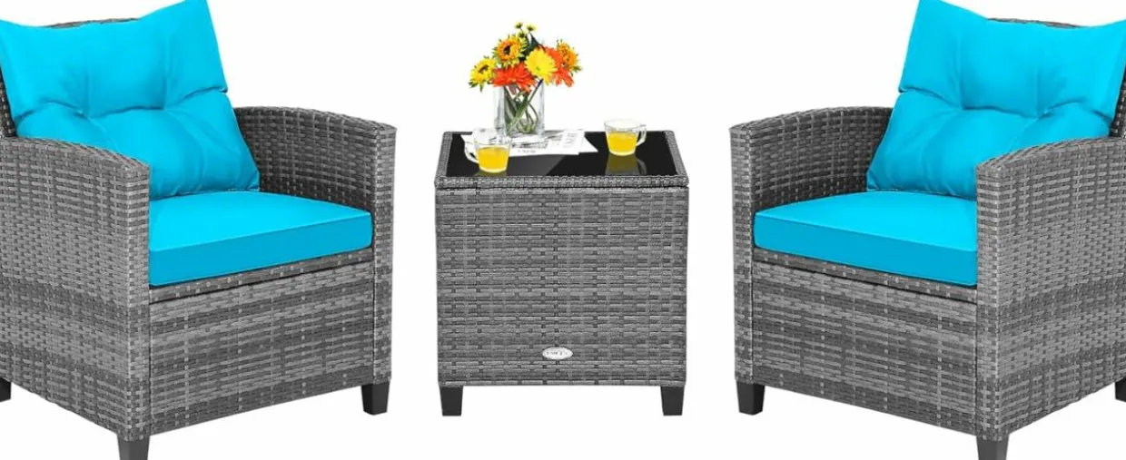 Tangkula 3 Pieces Patio Furniture Set