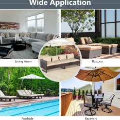 Tangkula 2 Pieces Patio Furniture Sofa Set, Patiojoy Wicker Conversation Set with Cushions and Sofa Clips