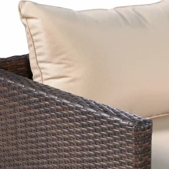 Tangkula 2 Pieces Patio Furniture Sofa Set, Patiojoy Wicker Conversation Set with Cushions and Sofa Clips
