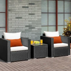 Tangkula 3 Pieces Patio Furniture Set