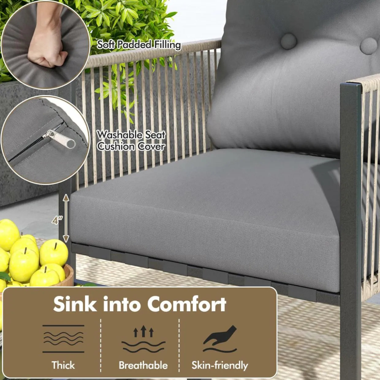 Tangkula 4/8 Pieces Patio Furniture Set