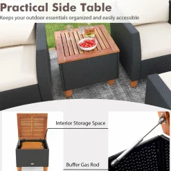 Tangkula 7 Pieces Patio Furniture Set, PE Rattan Sectional Sofa Set with Loveseat