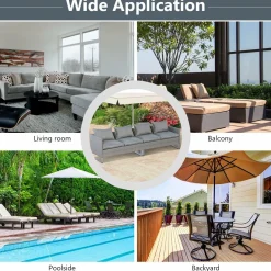 Tangkula 2 Pieces Patio Furniture Sofa Set, Patiojoy Wicker Conversation Set with Cushions and Sofa Clips