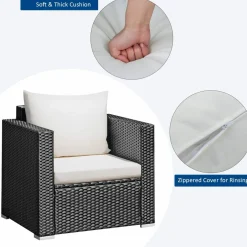 Tangkula 3 Pieces Patio Furniture Set