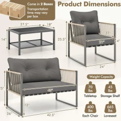 Tangkula 4/8 Pieces Patio Furniture Set