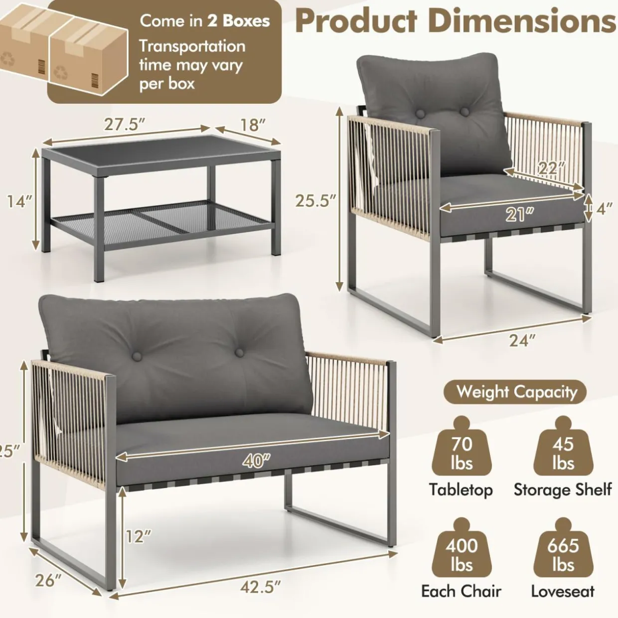 Tangkula 4/8 Pieces Patio Furniture Set