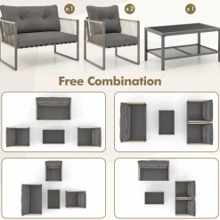 Tangkula 4/8 Pieces Patio Furniture Set