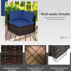 Tangkula 7 Pieces Patio Furniture Set with Fire Pit Table