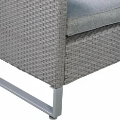 Tangkula 2 Pieces Patio Furniture Sofa Set, Patiojoy Wicker Conversation Set with Cushions and Sofa Clips