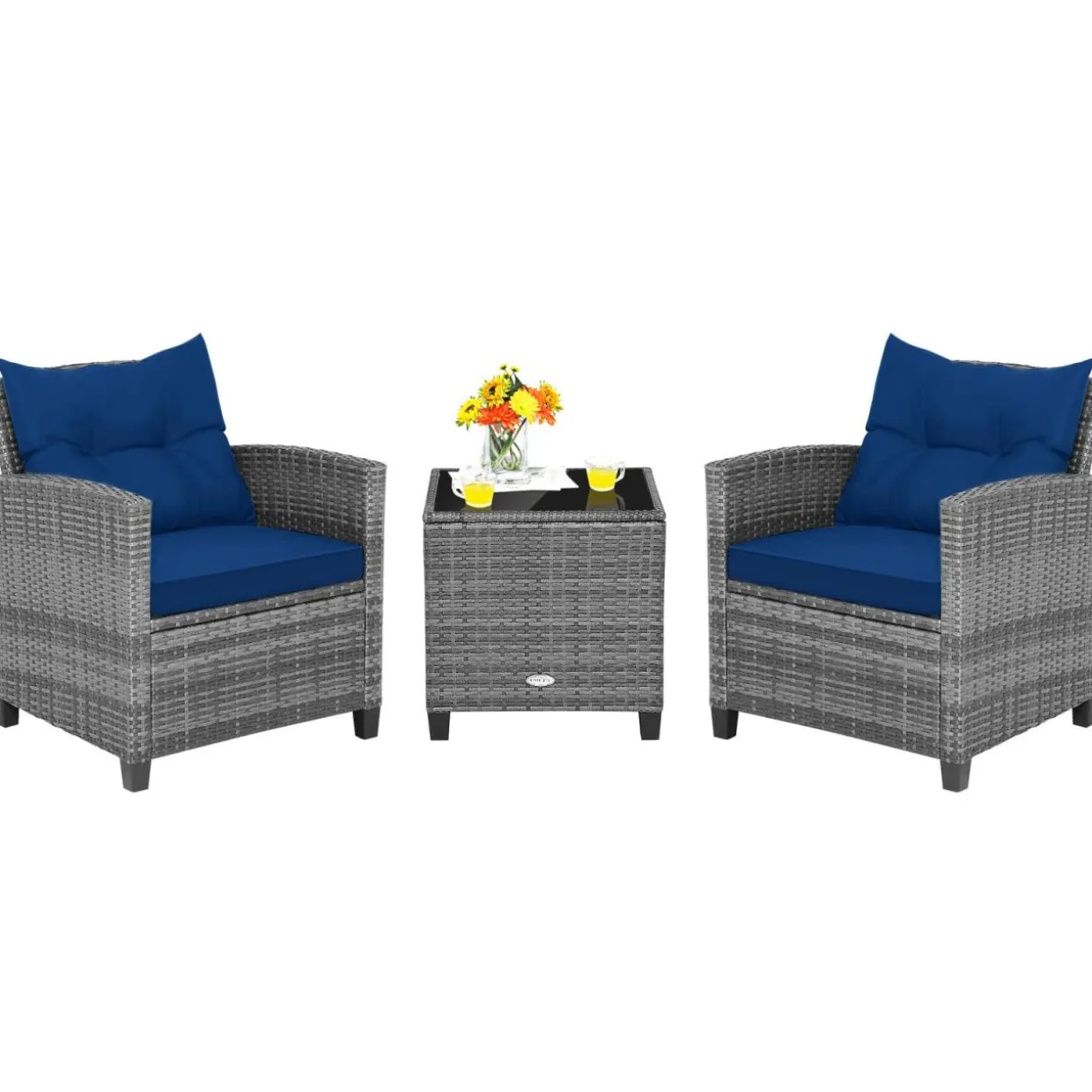 Tangkula 3 Pieces Patio Furniture Set