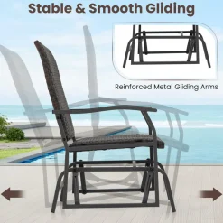 Tangkula 3 Pieces Patio Gliding Set