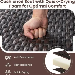 Tangkula 3 Pieces Patio Gliding Set
