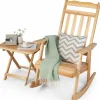 Tangkula 2 Pieces Patio Rocking Chair & Table Set