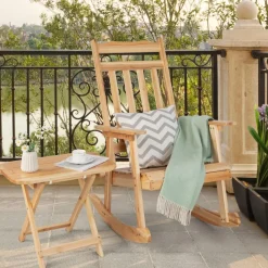 Tangkula 2 Pieces Patio Rocking Chair & Table Set