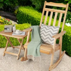 Tangkula 2 Pieces Patio Rocking Chair & Table Set