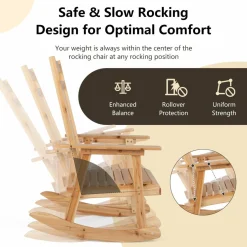 Tangkula 2 Pieces Patio Rocking Chair & Table Set