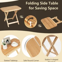 Tangkula 2 Pieces Patio Rocking Chair & Table Set