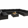 Tangkula 10 Pieces Patio Sofa Set, Outdoor Wicker Conversation Set with Soft Cushions