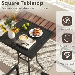 Tangkula 3 Pieces Patio Swivel Bar Set