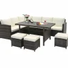 Tangkula 7 Pieces Wicker Patio Furniture Set