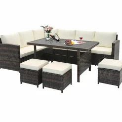 Tangkula 7 Pieces Wicker Patio Furniture Set