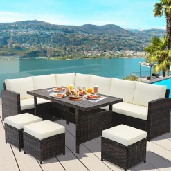 Tangkula 7 Pieces Wicker Patio Furniture Set