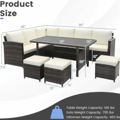 Tangkula 7 Pieces Wicker Patio Furniture Set