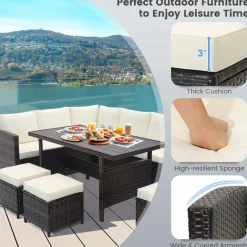 Tangkula 7 Pieces Wicker Patio Furniture Set