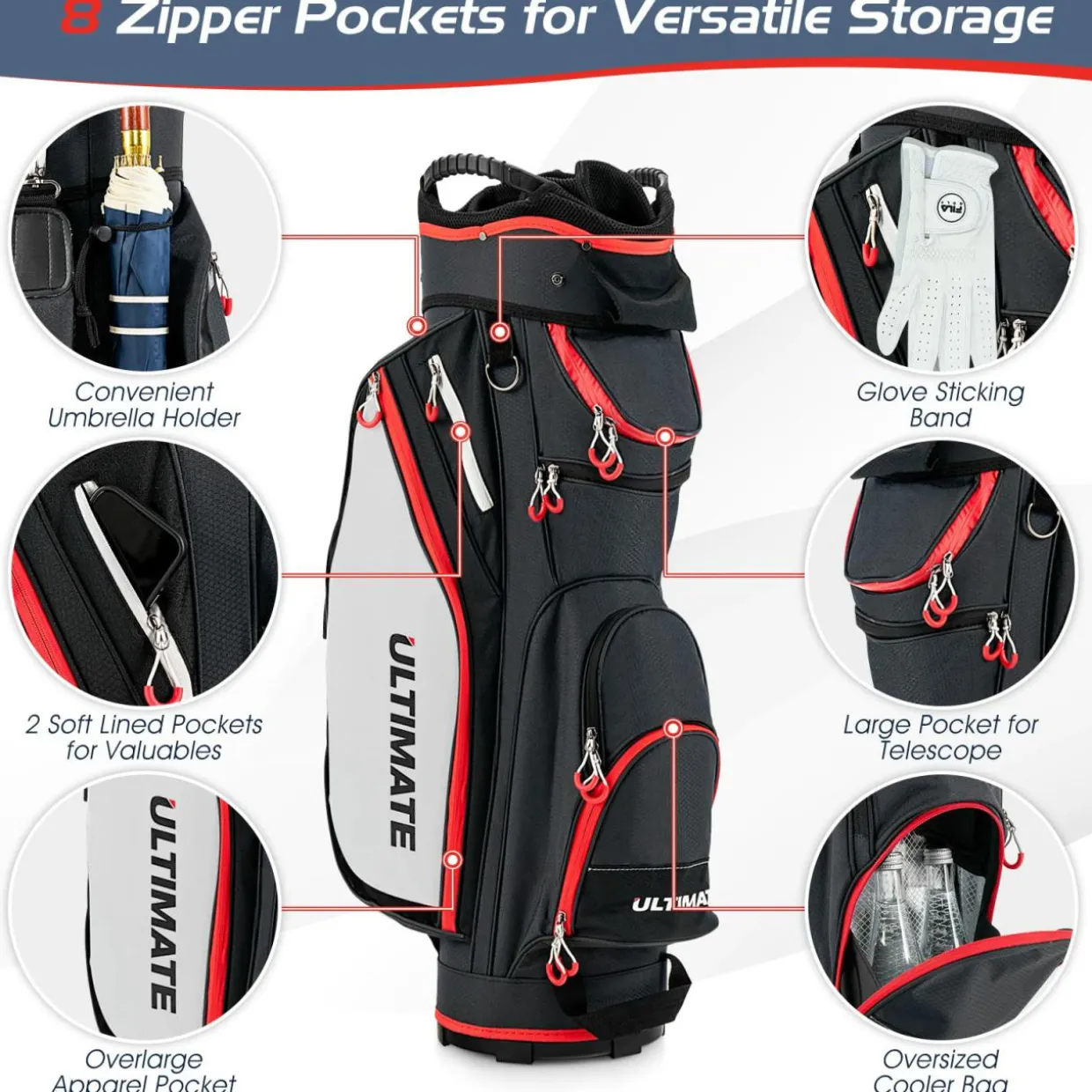 Tangkula 10 Pieces Women's Complete Golf Clubs Package Set Right Hand