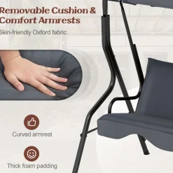 TANGKULA 3 Seater Canopy Swing, Outdoor Patio Swing