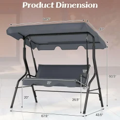 TANGKULA 3 Seater Canopy Swing, Outdoor Patio Swing