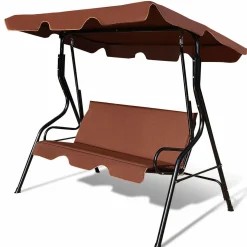 TANGKULA 3 Seater Canopy Swing, Outdoor Patio Swing