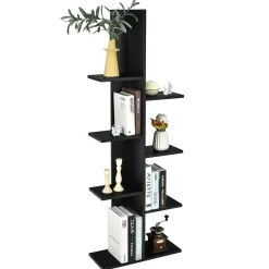 Tangkula 8 Shelf Bookshelf, Wood Bookcase with 8 Book Shelf, Tree Bookshelf Room Dividers