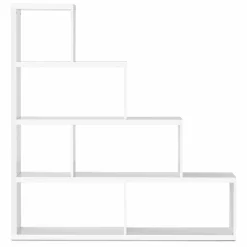 Tangkula 10 Shelves Bookshelf, L Shaped Freestanding Ladder Corner Bookshelf
