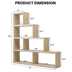 Tangkula 10 Shelves Bookshelf, L Shaped Freestanding Ladder Corner Bookshelf