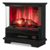 Tangkula 3 Sided Electric Fireplace, No Assembly 27 Inches Freestanding 4780 BTU Fire Place with Mantel