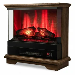 Tangkula 3 Sided Electric Fireplace, No Assembly 27 Inches Freestanding 4780 BTU Fire Place with Mantel